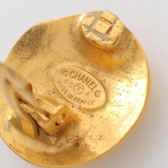 CHANEL Gold Logo Earrings
